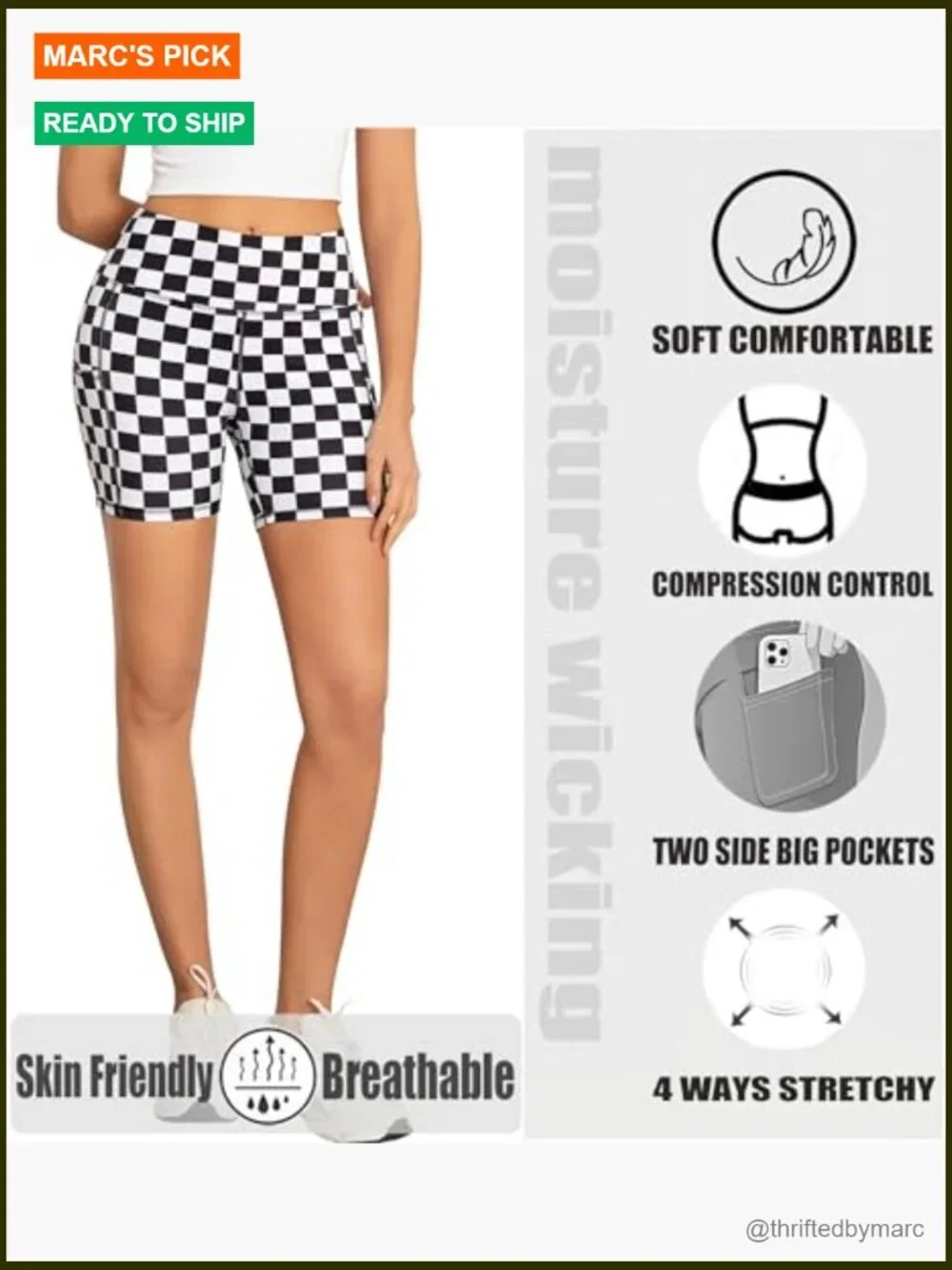 High Waisted Biker Shorts with Pockets - Buttery Soft Running Yoga Shorts 5in
